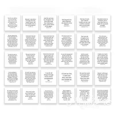 30 Precut Healing-themed Bible Verse Quilt Squares 5in