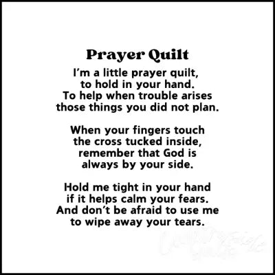 30 Precut Pocket Prayer Quilt Poem Labels 3in