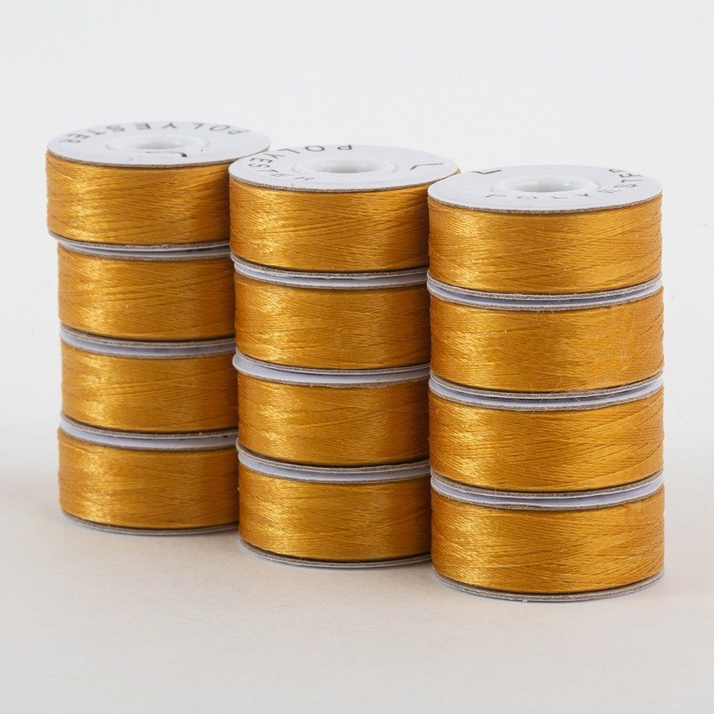 SuperBobs Polyester Bobbin 12pk L-Style Gold