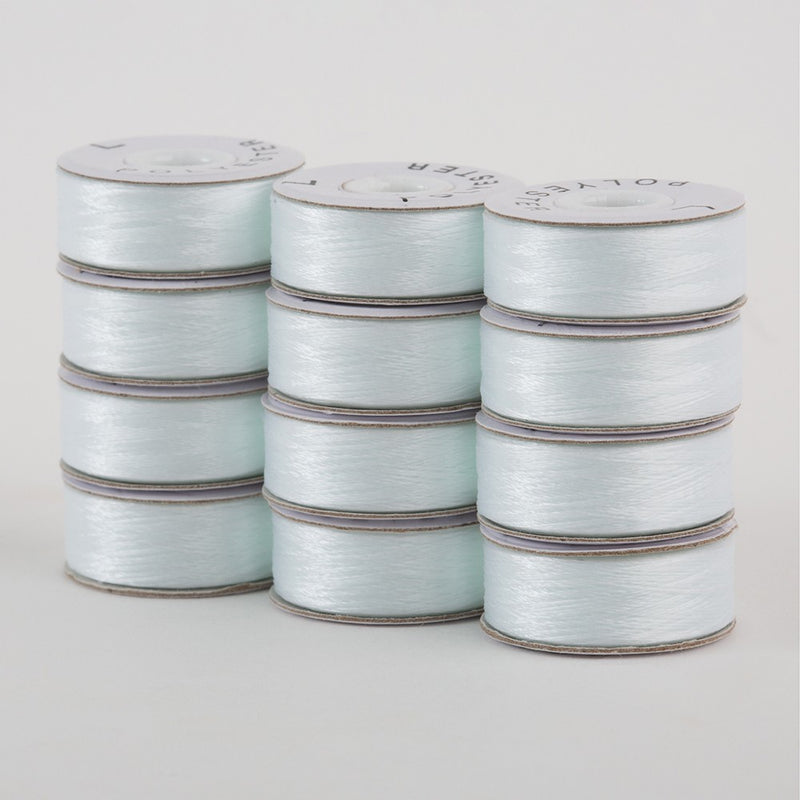 SuperBobs Polyester Bobbin 12pk L-Style Lace White
