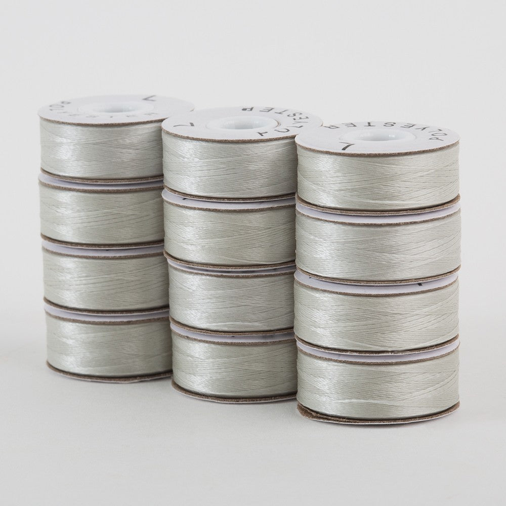 SuperBobs Polyester Bobbin 12pk L-Style Silver