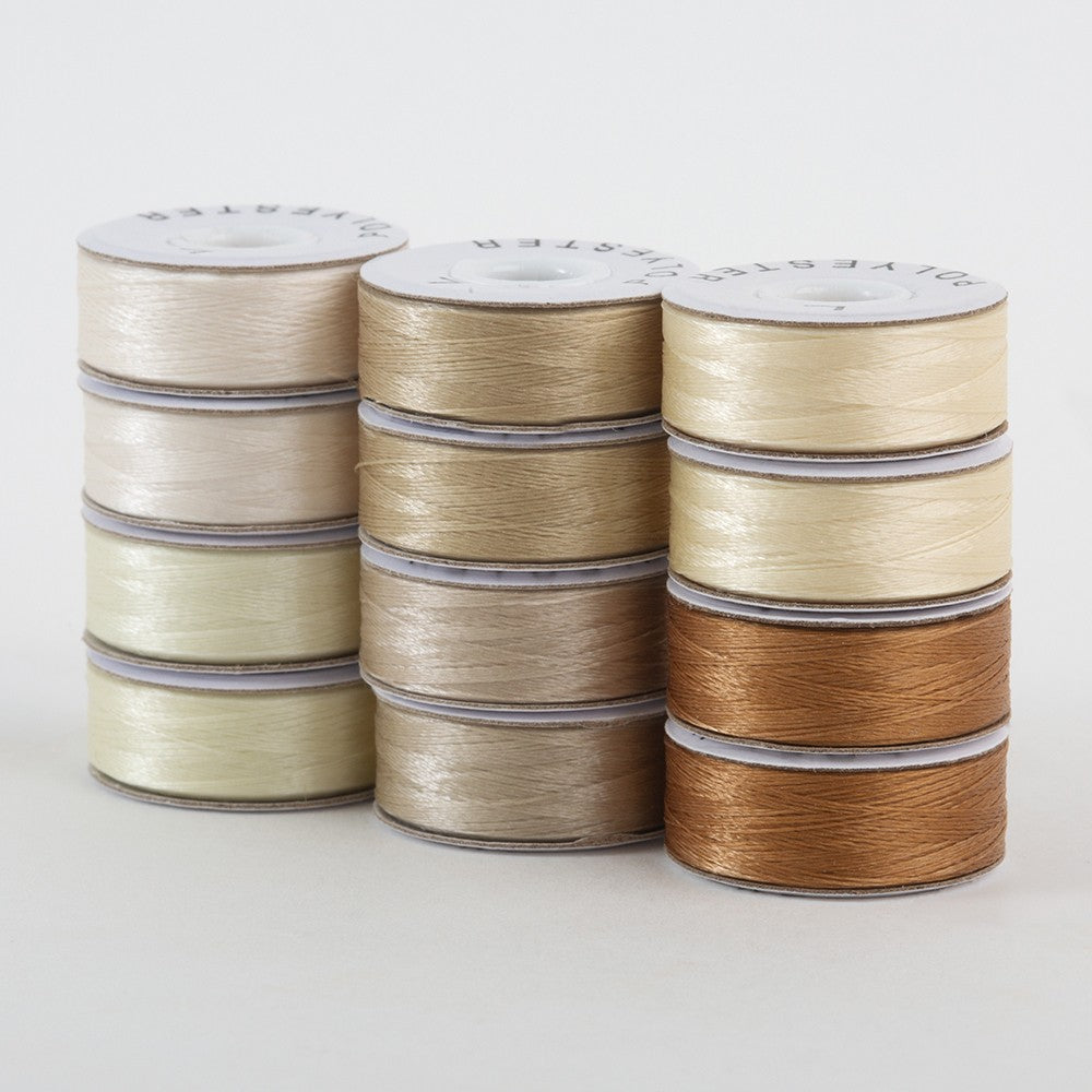 SuperBobs Polyester Bobbin 12pk L-Style Neutral