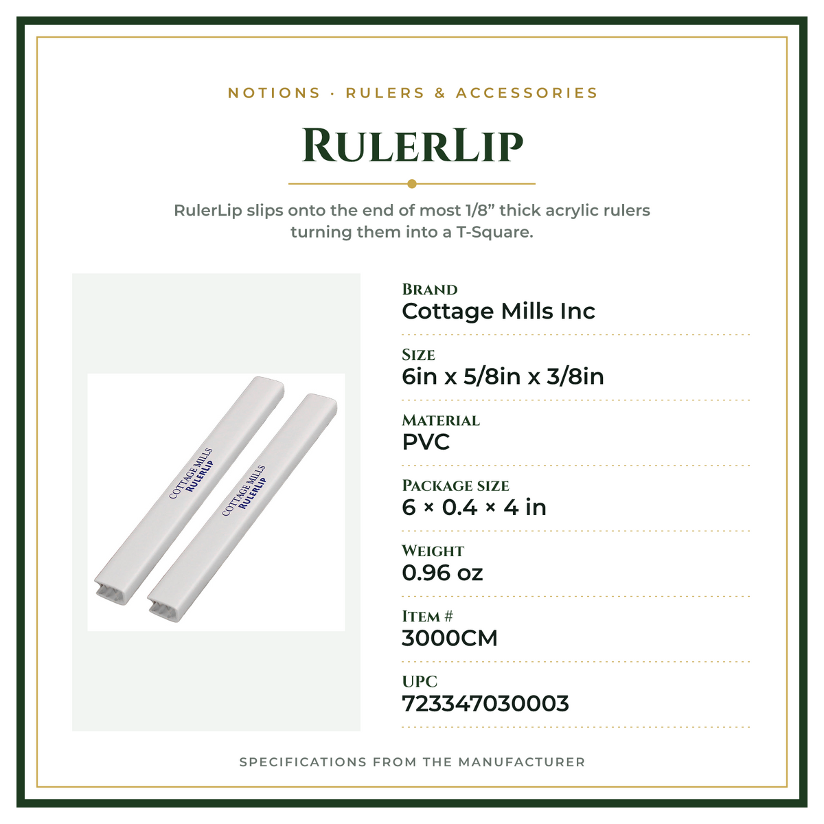 Product Specifications – RulerLip