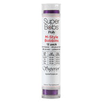 SuperBobs Polyester Bobbin 12pk M-Style Dark Purple
