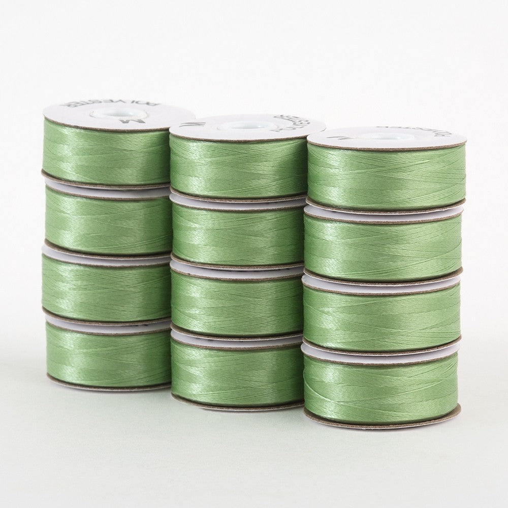 SuperBobs Polyester Bobbin 12pk M-Style Light Green