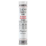 SuperBobs Polyester Bobbin 12pk M-Style Gray