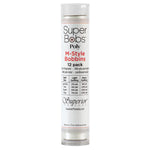 SuperBobs Polyester Bobbin 12pk M-Style Natural White
