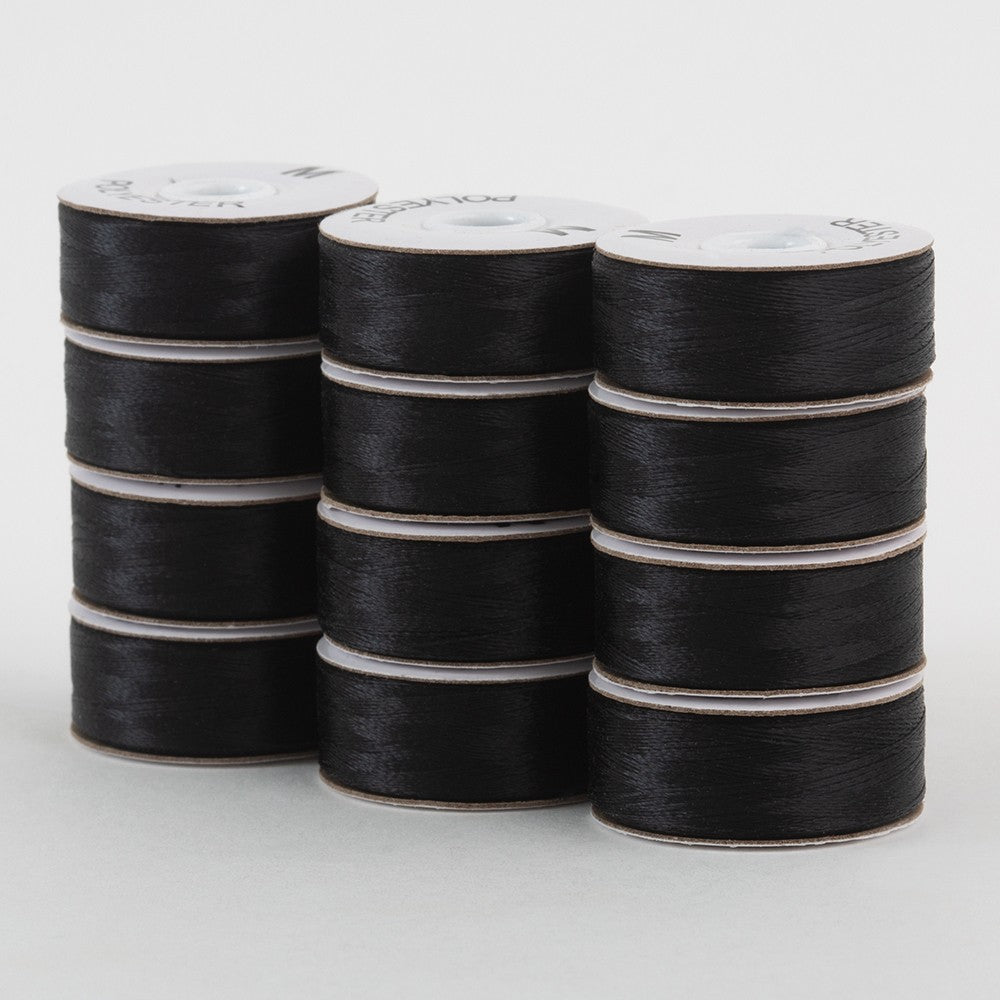 SuperBobs Polyester Bobbin 12pk M-Style Black