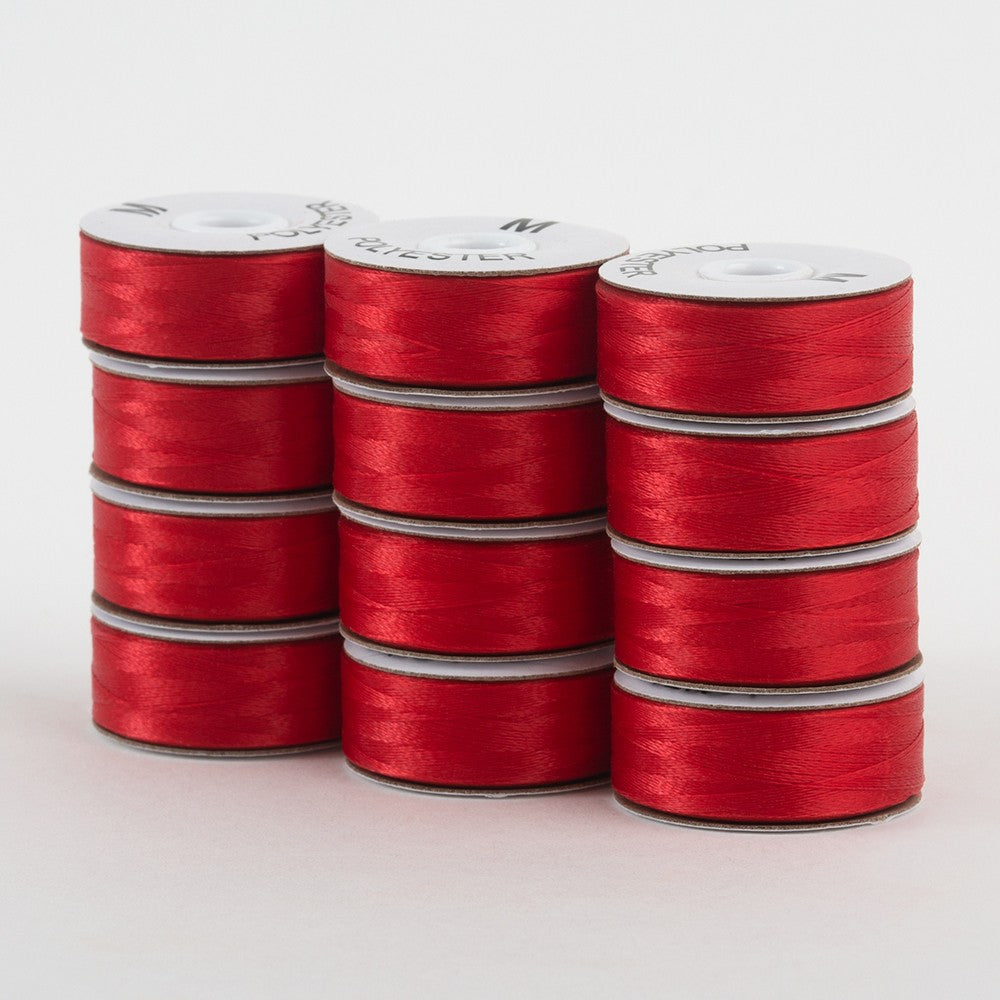 SuperBobs Polyester Bobbin 12pk M-Style Bright Red