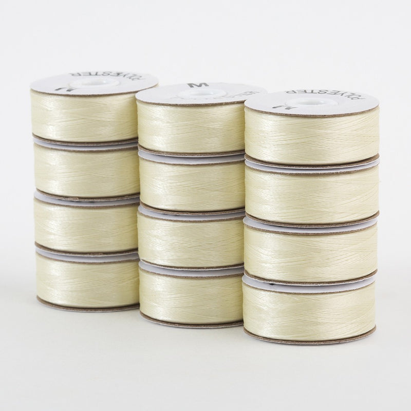 SuperBobs Polyester Bobbin 12pk M-Style Ivory
