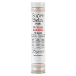 SuperBobs Polyester Bobbin 12pk M-Style Off White