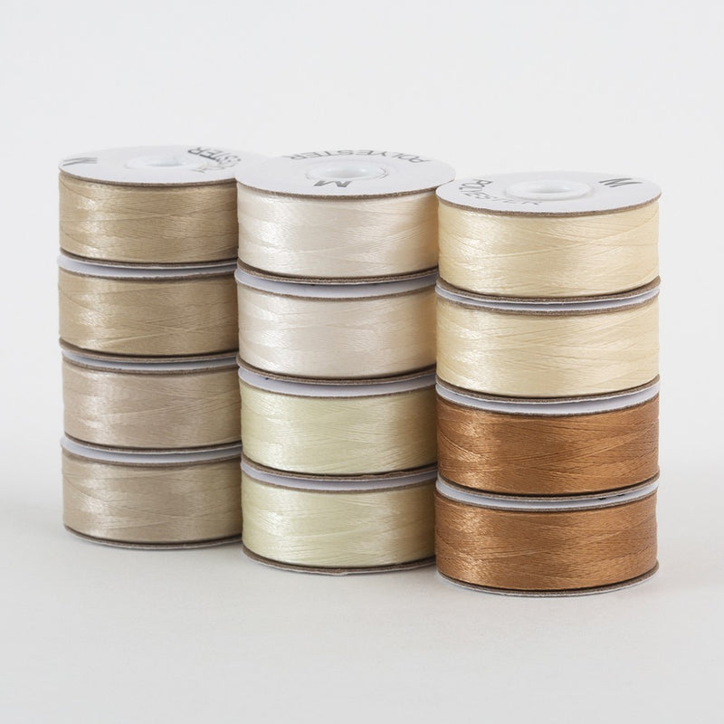 SuperBobs Polyester Bobbin 12pk M-Style Neutral
