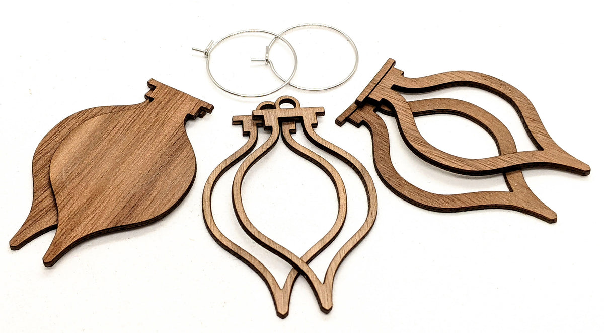 Christmas Bauble Earring Walnut