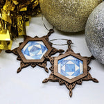 Christmas Snowflake Earring Walnut
