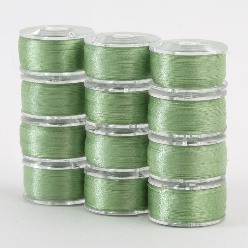SuperBobs Polyester Bobbin 12pk Class 15 Light Green