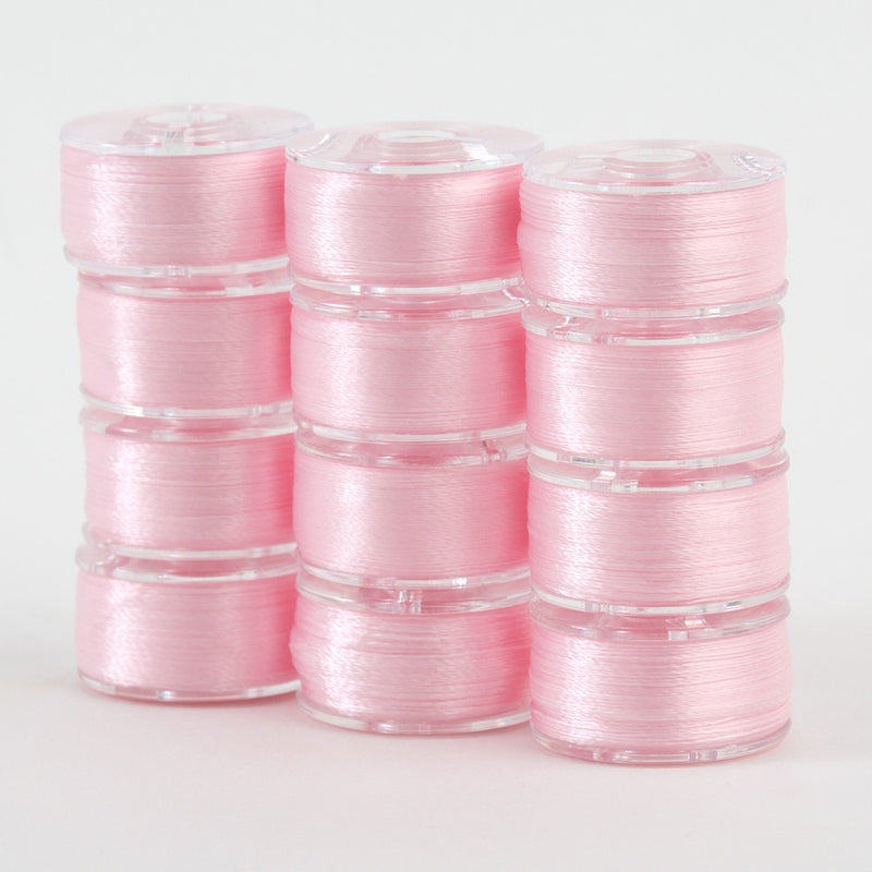 SuperBobs Polyester Bobbin 12pk Class 15 Baby Pink