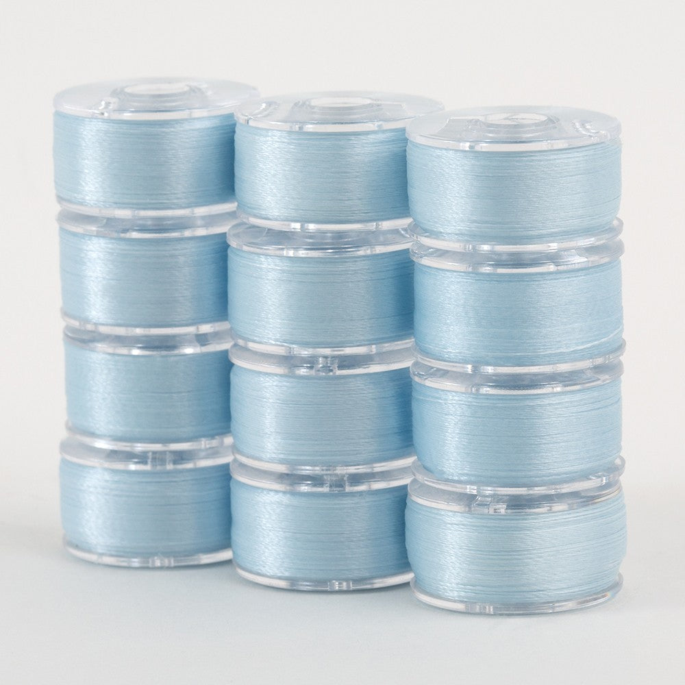 SuperBobs Polyester Bobbin 12pk Class 15 Baby Blue