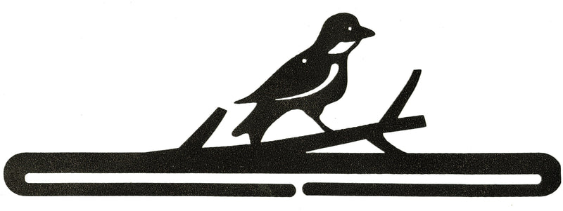 18in Split Bottom Holder Bird On A Branch Charcoal