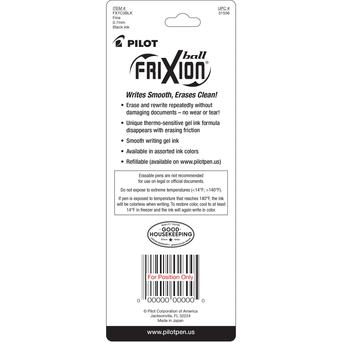 Frixion Ball Black 3pk