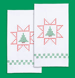 Cross-Stitch Christmas Tree Decorative Hand Towels