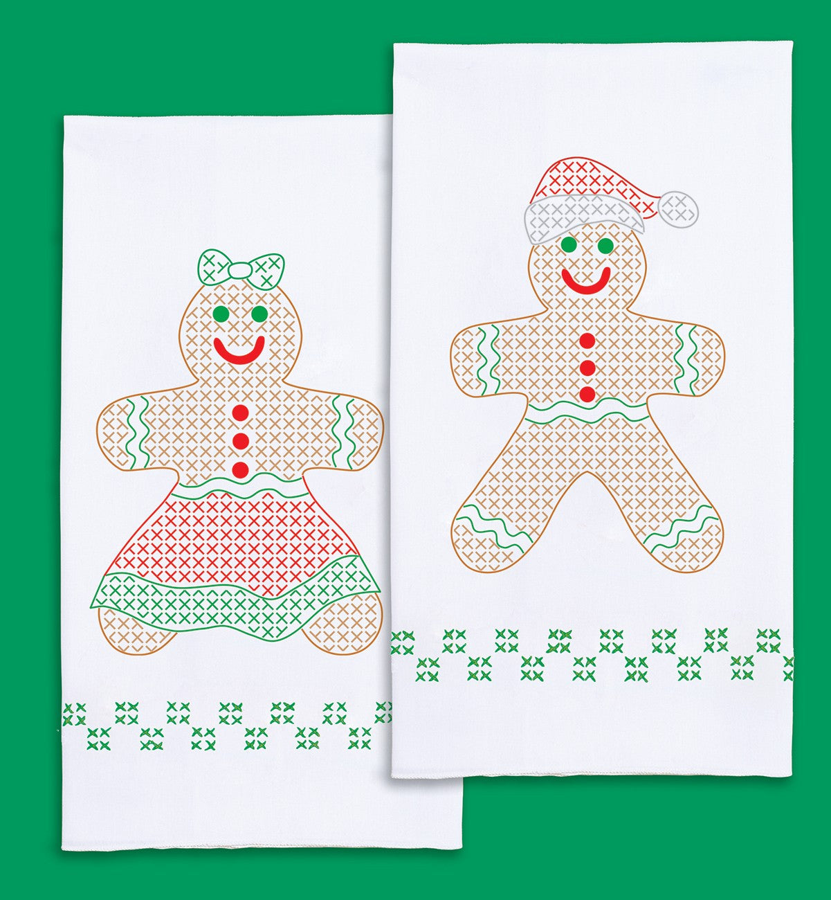Gingerbread Boy & Girl Decorative Hand Towels