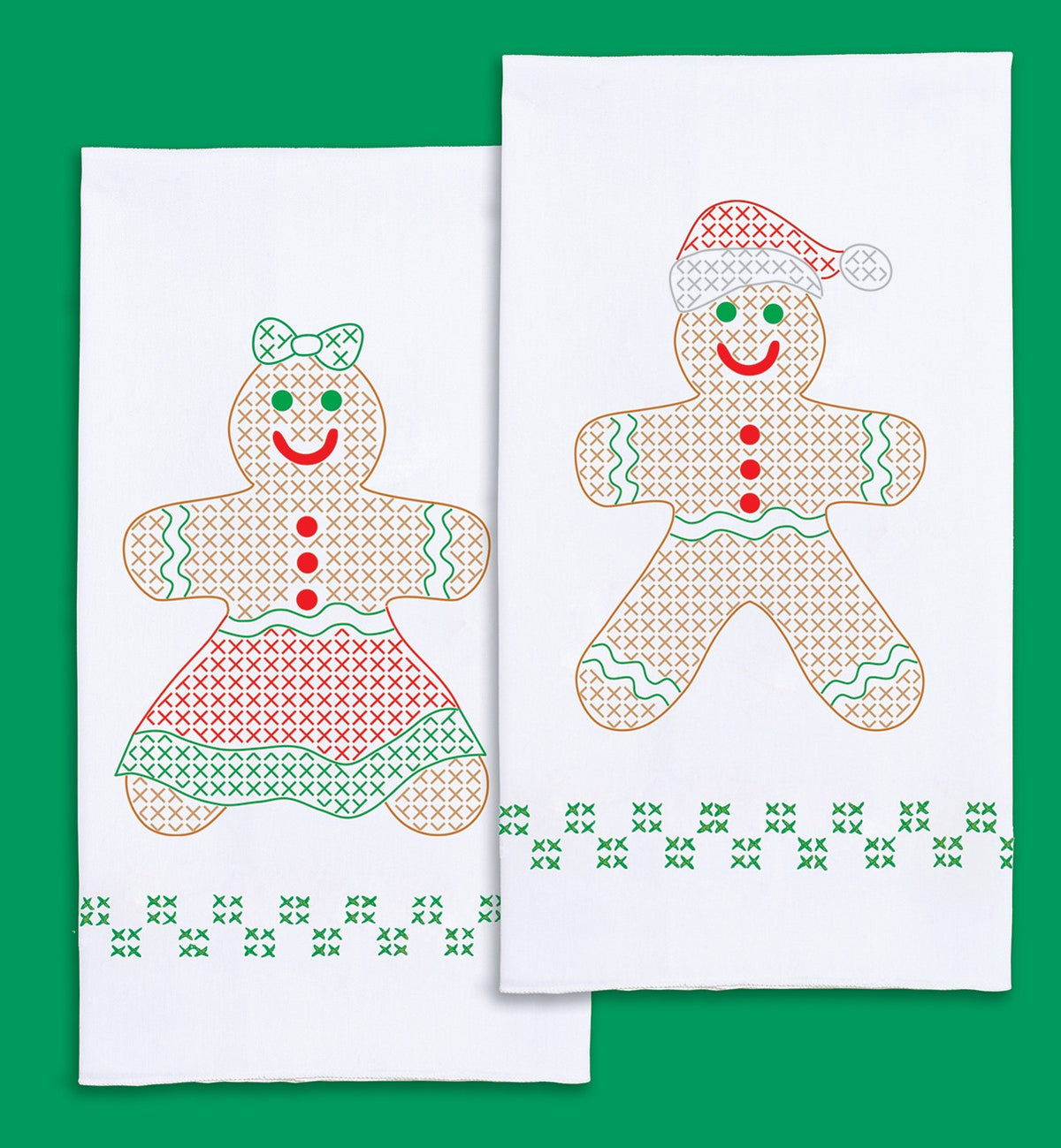 Gingerbread Boy & Girl Decorative Hand Towels