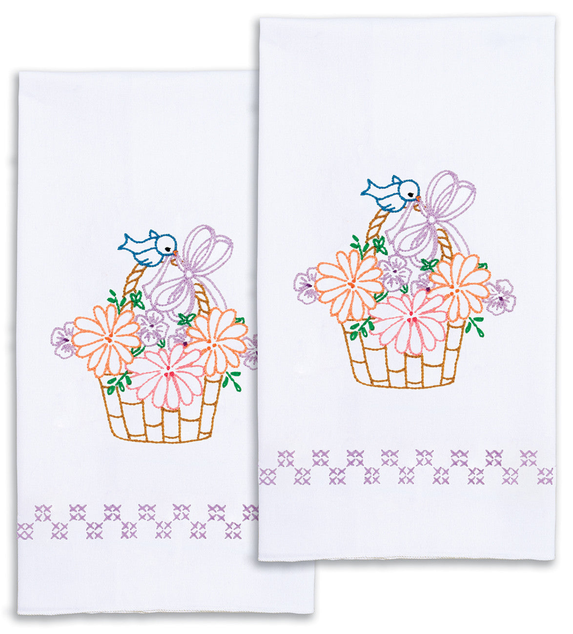 Bird On A Basket Decorative Hand Towels