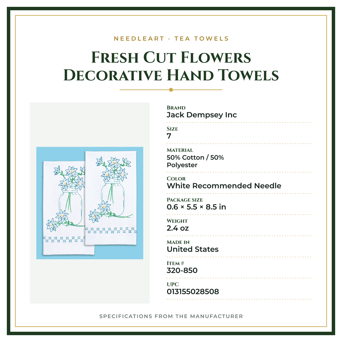 Product Specifications – Fresh Cut Flowers Decorative Hand Towels