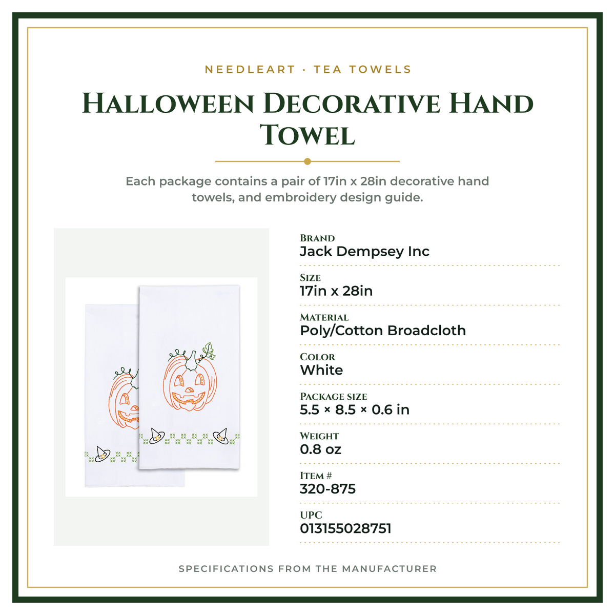 Product Specifications – Halloween Decorative Hand Towel