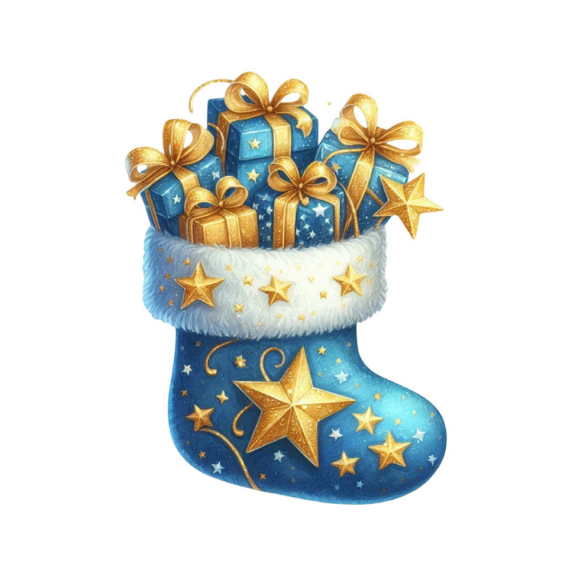 Christmas Stocking Scene Fabric Panel 6