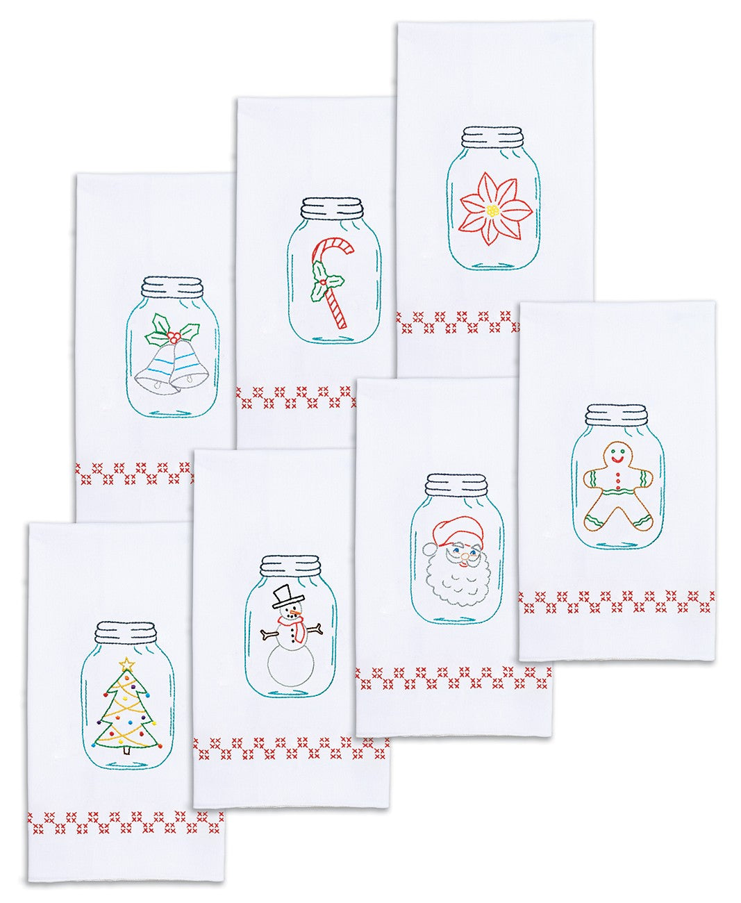 Christmas Mason Jars Decorative Hand Towel Set