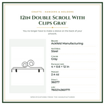 Product Specifications – 12in Double Scroll With Clips Gray