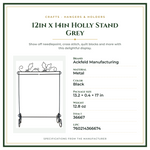 Product Specifications – 12in x 14in Holly Stand Grey