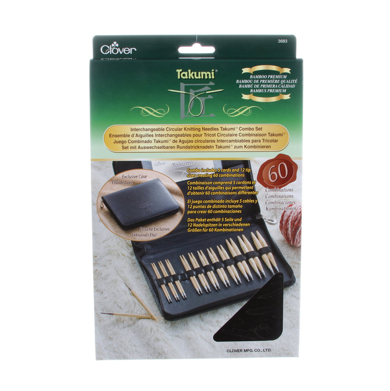 Takumi Interchangeable Circular Knitting Needle Bamboo Combo Set.