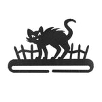 Stoney Cat and Fence Charcoal 8in