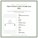 Product Specifications – Tree With Clips Charcoal 6in