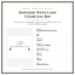 Product Specifications – Daffodil With Clips Charcoal 8in