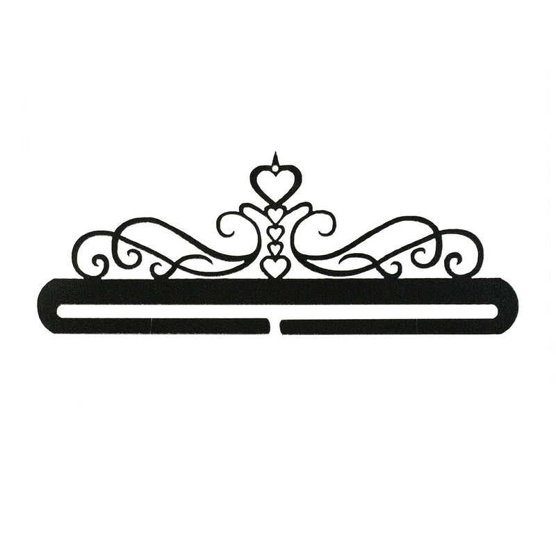 5 Heart Scroll Split Bottom Charcoal 12in