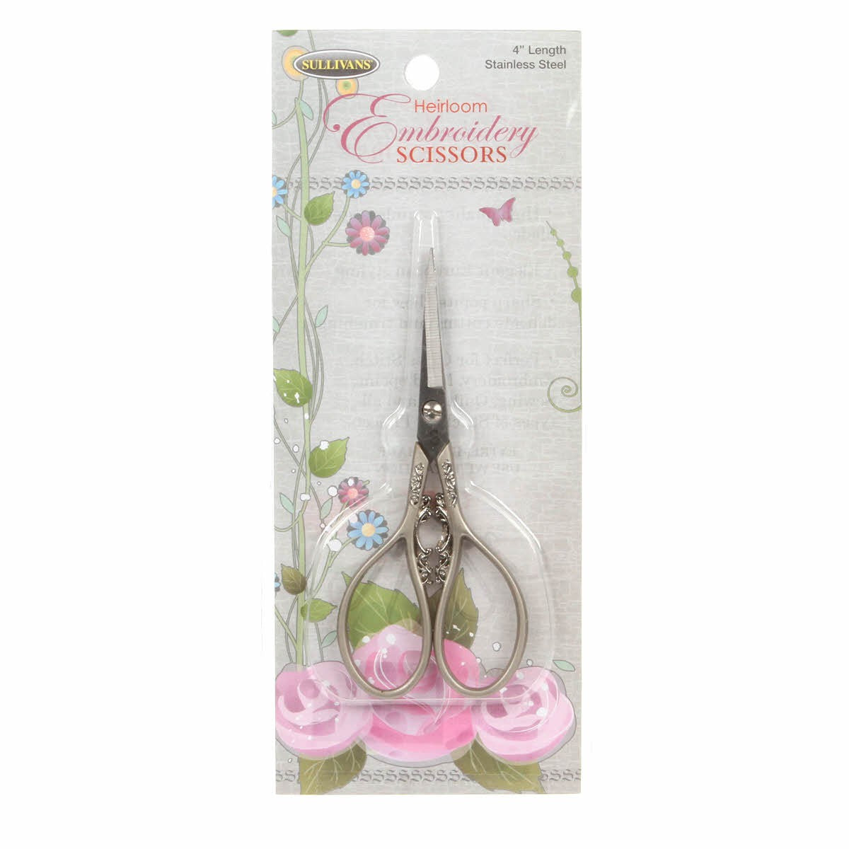 Pewter Teardrop Handle Heirloom Embroidery Scissors