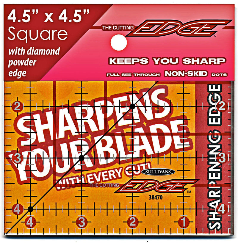 The Cutting Edge Clear Sharpening Edge Ruler 4-1/2in Square