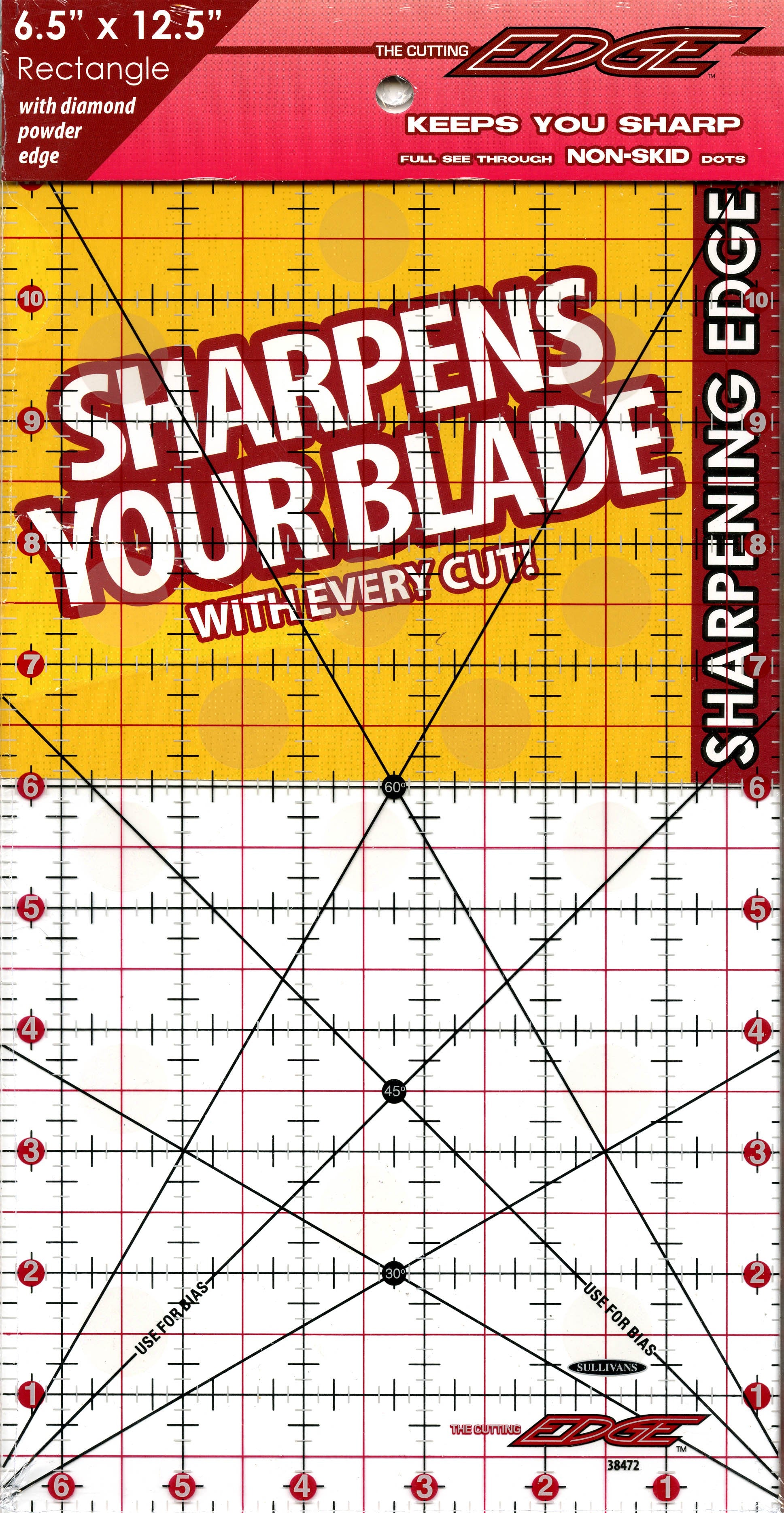 The Cutting Edge Clear Sharpening Edge Ruler 6-1/2in x 12-1/2in