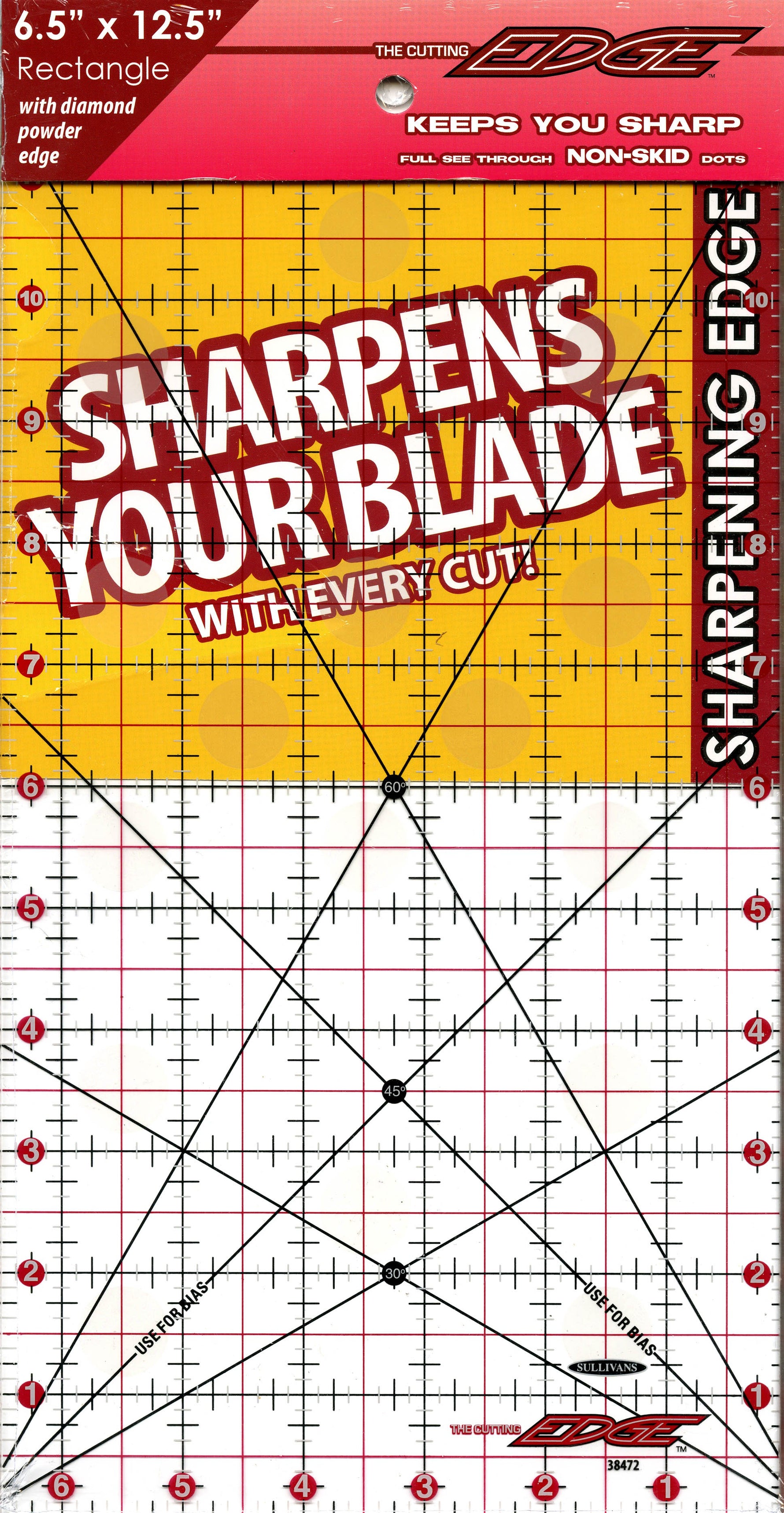 The Cutting Edge Clear Sharpening Edge Ruler 6-1/2in x 12-1/2in