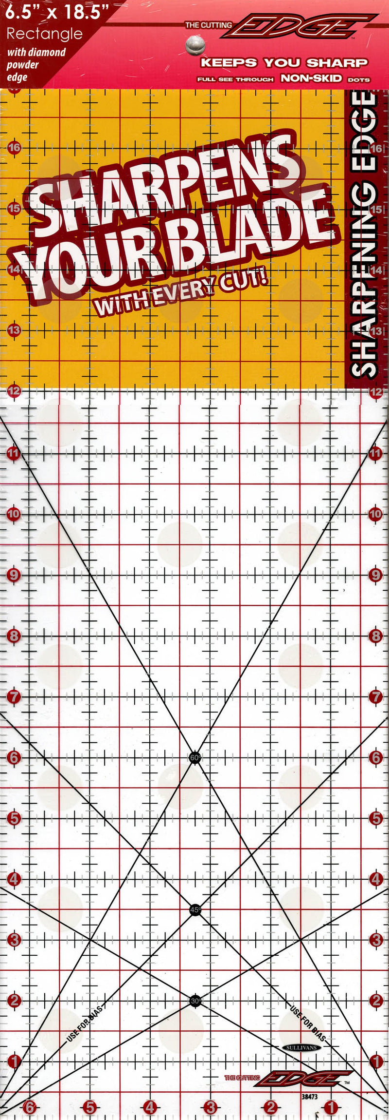The Cutting Edge Clear Sharpening Edge Ruler 6-1/2in x 18-1/2in