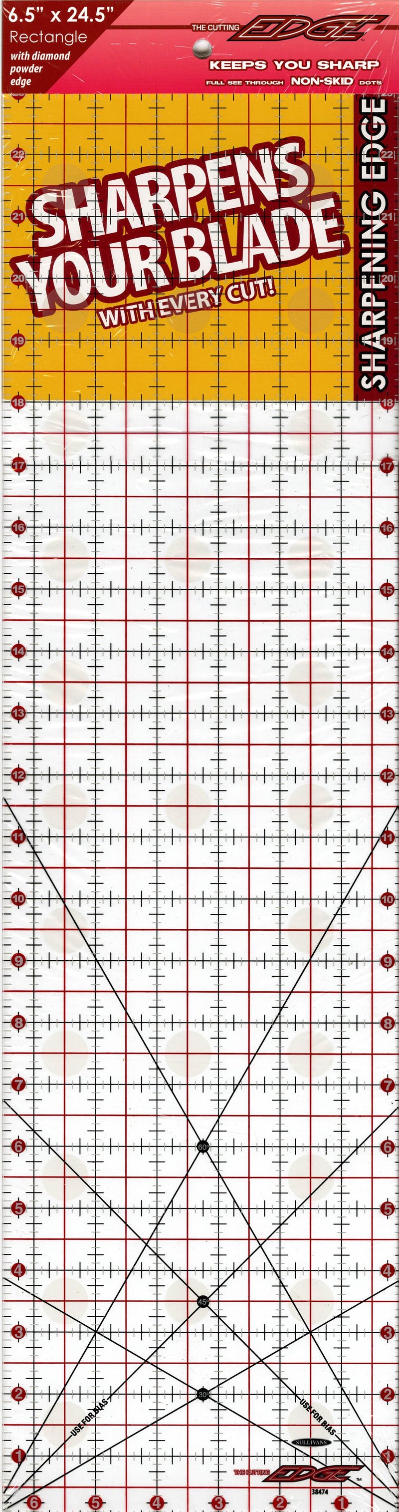 The Cutting Edge Clear Sharpening Edge Ruler 6-1/2in x 24-1/2in