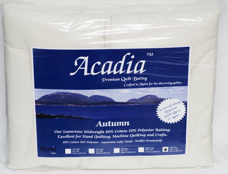 Acadia Premium 80% Cotton 20% Polyester Batting 4oz 108in x 94in