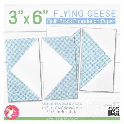 3in x 6in Flying Geese Quilt Block Foundation Paper
