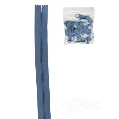 4 yards of 16mm #4.5 Zipper Chain and 16 Ex-Large Country Blue
