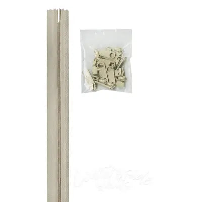 4 yards of 16mm #4.5 zipper chain and 16 Extra-Large Coordinated Pulls Natural