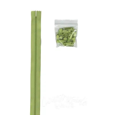 4 yards of 16mm #4.5 zipper chain and 16 X-Large Coordinated Pulls Chartreuse