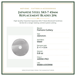 Product Specifications – Japanese Steel SKS-7 45mm Replacement Blades 2pk